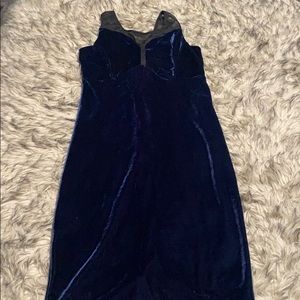 New Blue Velvet Mesh Dress Size L